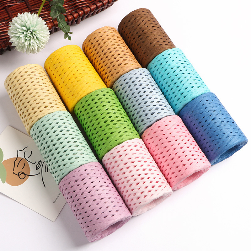 Crochet Bag Raffia - 150 m natürliches Bast-Strohgarn zum Stricken,