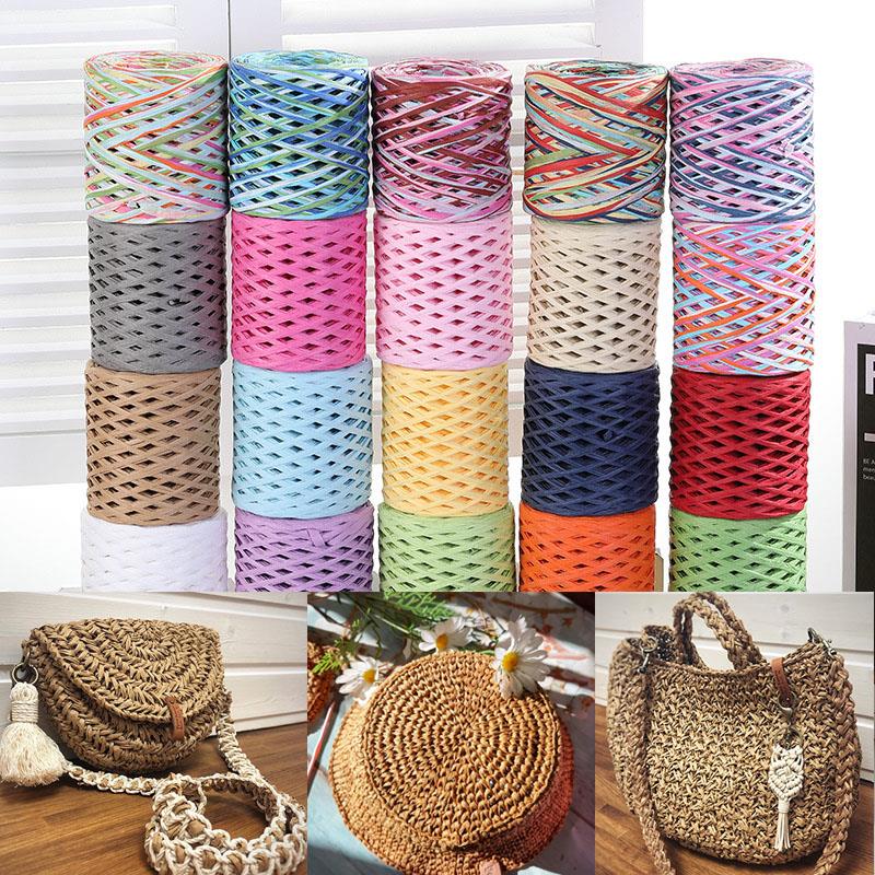 Crochet Bag Raffia - 200 m Raffia-Papierseil, Strohgarn zum Stricken,