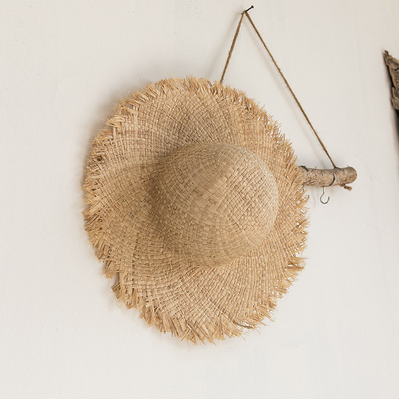 Hat Floppy Wide - Damen Raffia Strohhut mit Breiter Krempe,