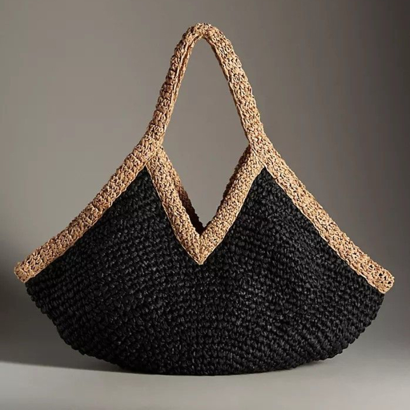 Crochet Bag Raffia - Sommer Neue Handgewebte Handtasche Große Kapazität