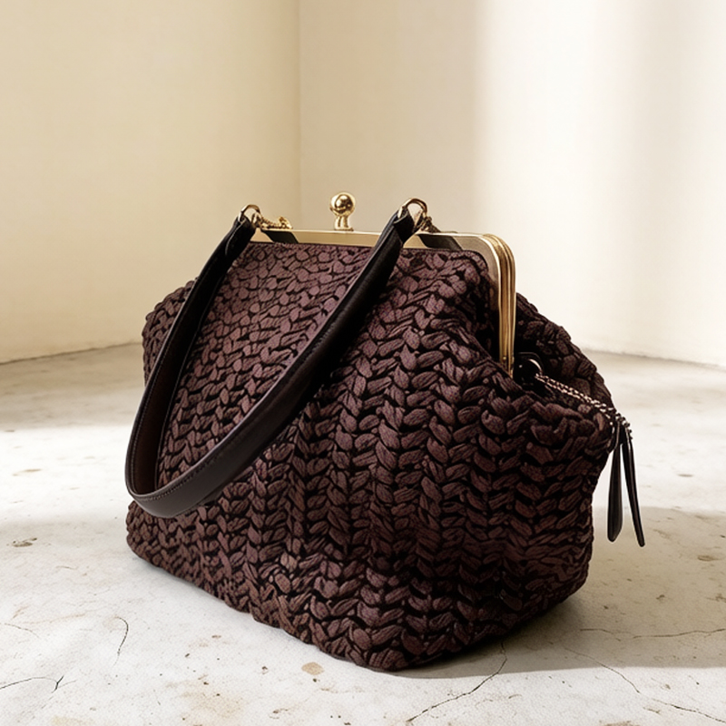 Handgewebte Kisslock-Rahmen-Sc – Crochet Bag Raffia Bewertung und Preis