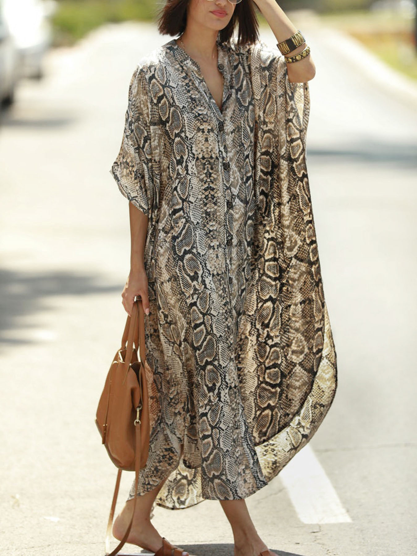 Strandkleid mit Bohemian-Print – Cover Up Kaftan Bewertung und Preis