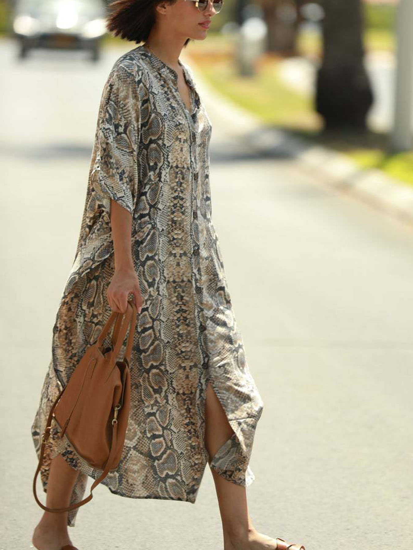 Strandkleid mit Bohemian-Print – Cover Up Kaftan Bewertung und Preis