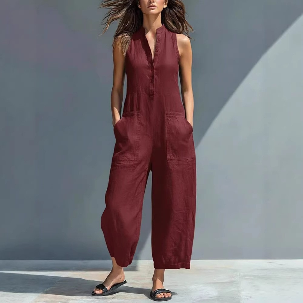 Damen-Overall aus Leinen-Baumw – Jumpsuit Linen Relaxed Bewertung und Preis