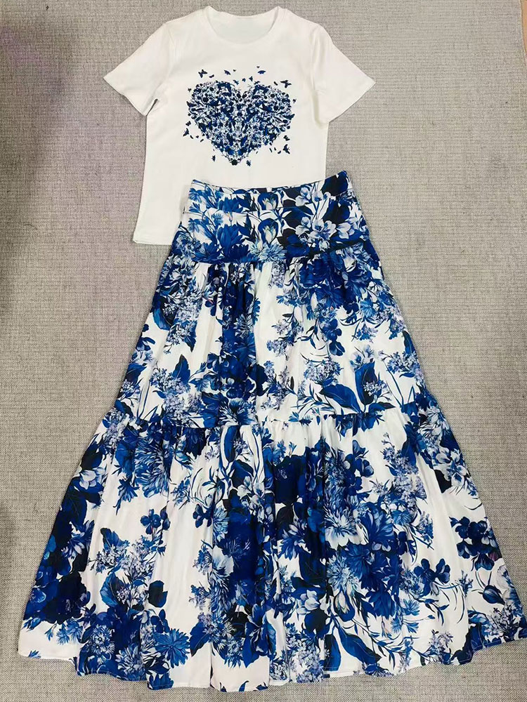 2026 Neues Sommer-Damen-Set mi – Midi Skirt Floral Bewertung und Preis