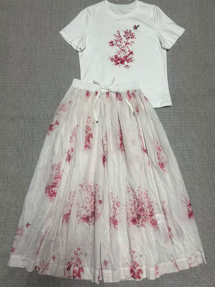 2026 Neues Sommer-Damen-Set mi – Midi Skirt Floral Bewertung und Preis
