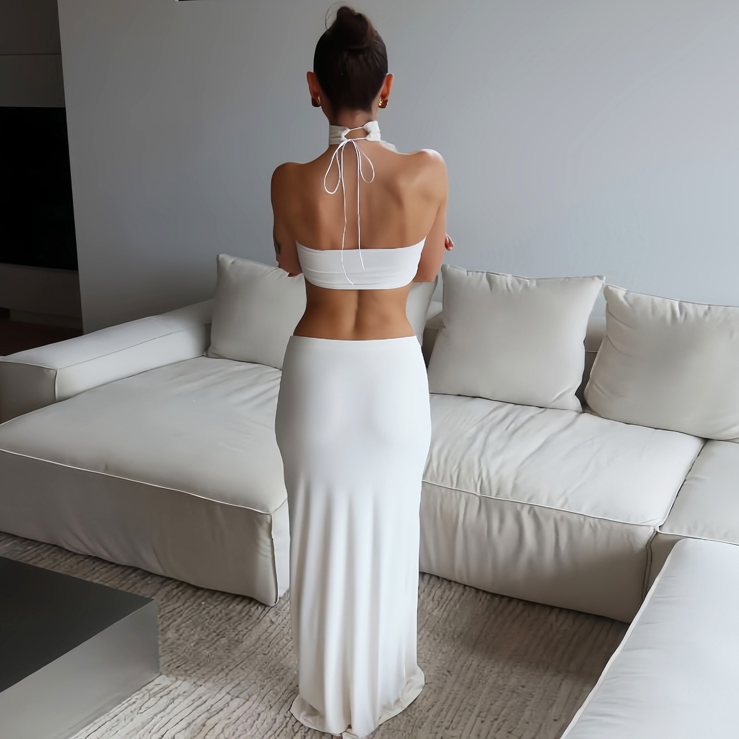 Damen Weißes Sexy Taillenfreie – Maxi Dress Halter Bewertung und Preis