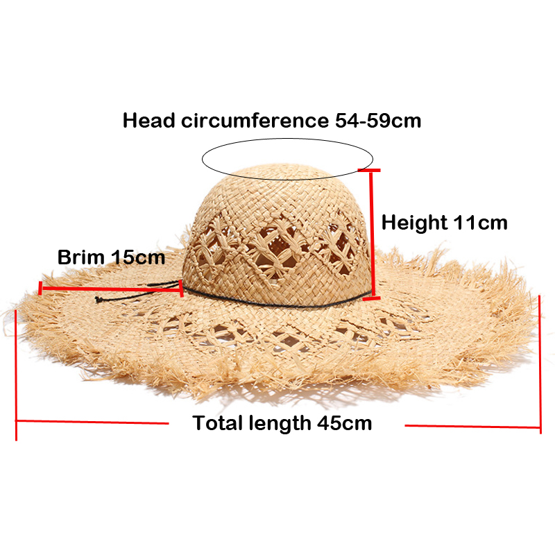 Neue Frauen Sommer Natürliche  – Hat Floppy Wide Bewertung und Preis
