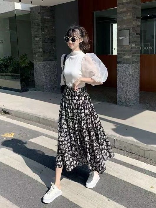 Blumendruck A-Linien-Midirock  – Midi Skirt Floral Bewertung und Preis